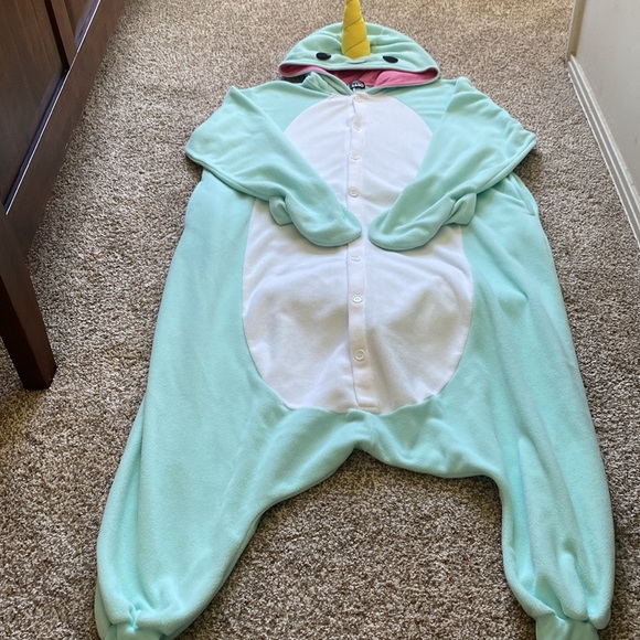 BLUE NARWHAL KIGURUMI ADULT ONESIE COSTUME 🌟EUC🌟 - Picture 4 of 16